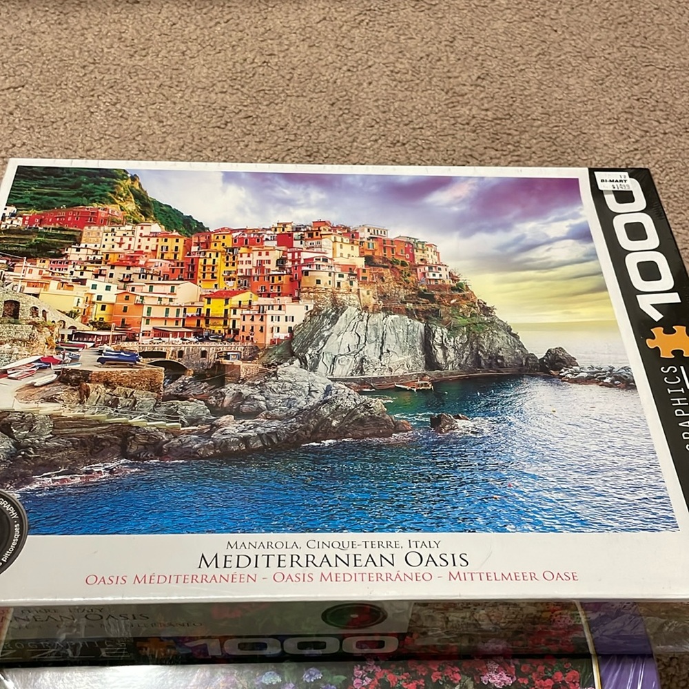 Eurographics 1000 piece puzzle, “Mediterranean Oasis” New